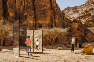 [Alicja Kwade][0], _In Blur_. Exhibition view: Desert X AlUla 2022 (11 February–30 March 2022). Courtesy the artist and Desert X AlUla. Photo: Lance Gerber.


[0]: https://ocula.com/artists/alicja-kwade/